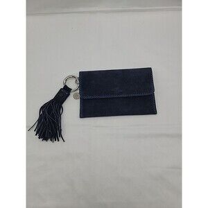Mer Sea & Co. Suede Navy Blue Leather Small Clutch Pouch 6.5x4.5
